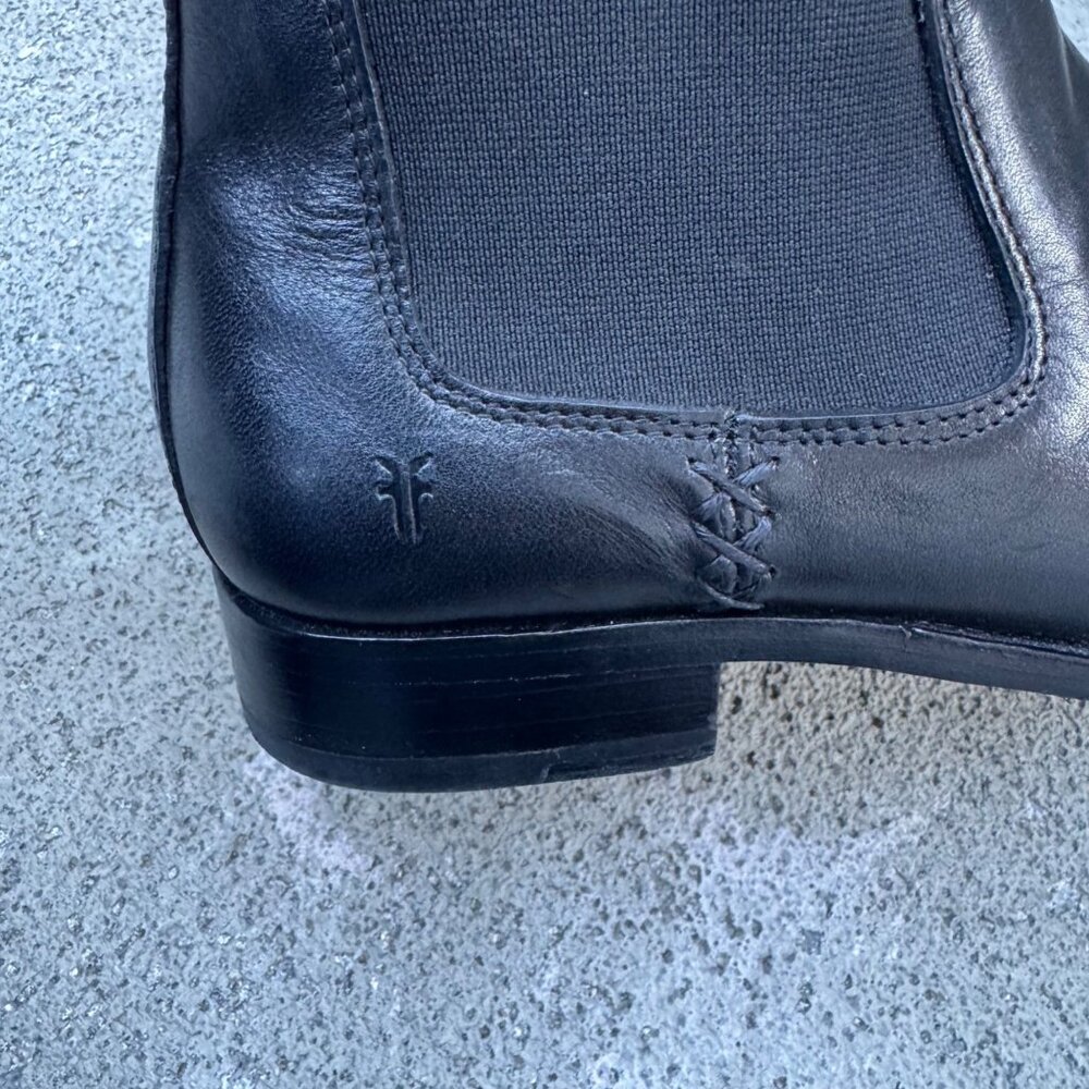FRYE Melissa Chelsea Boots Womens 7 Black Ankle Boot Italian Leather Bootie - Picture 4 of 13